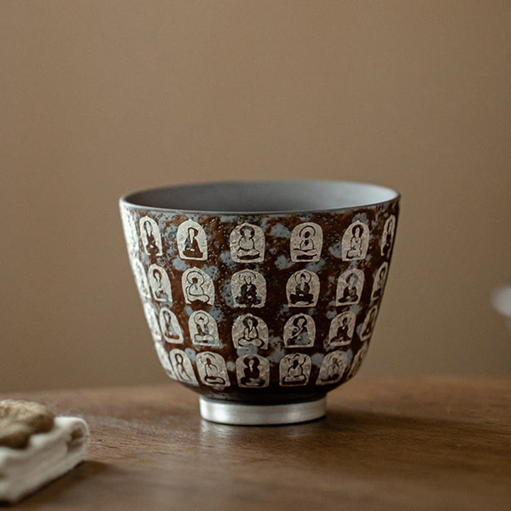 Taza de té de kung fu con diez mil poemas de Buddha Stones, 100 ml, con caja de regalo