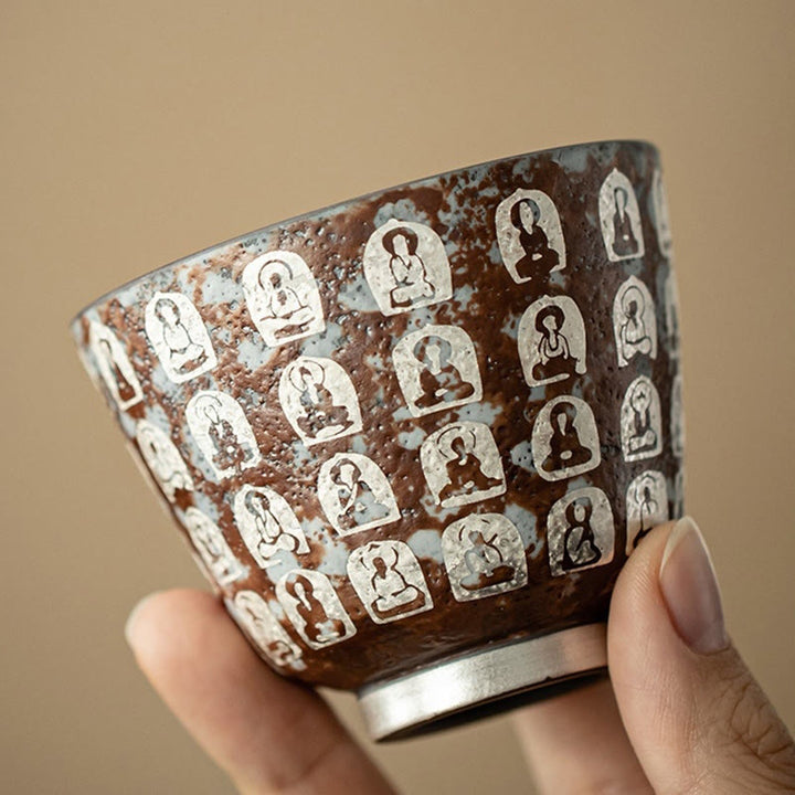 Taza de té de kung fu con diez mil poemas de Buddha Stones, 100 ml, con caja de regalo