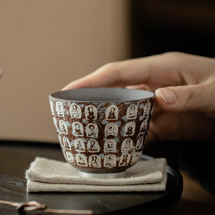 Taza de té de kung fu con diez mil poemas de Buddha Stones, 100 ml, con caja de regalo