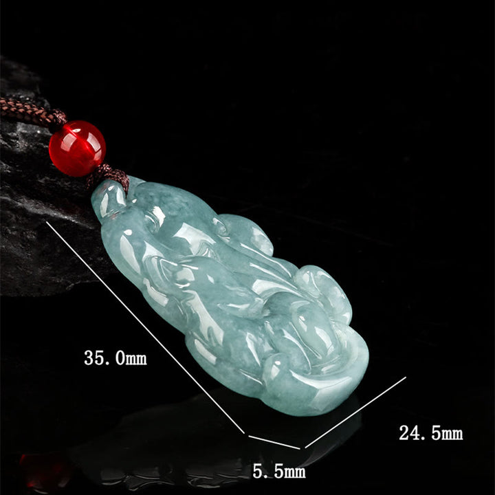 Buddha Stones de jade verde natural y zorro de nueve colas, Hada de la Prosperidad
