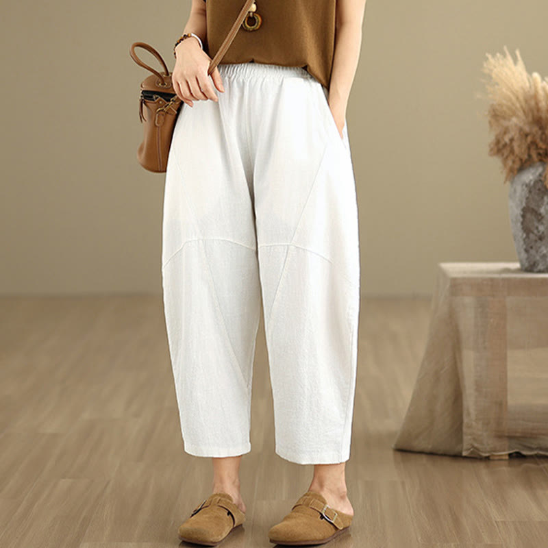 Pantalones harem de mujer Buddha Stones Spring, talla 7-8, color liso, con bolsillos. - image 22