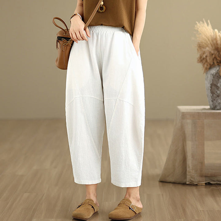 Pantalones harem de mujer Buddha Stones Spring, talla 7-8, color liso, con bolsillos. - image 22