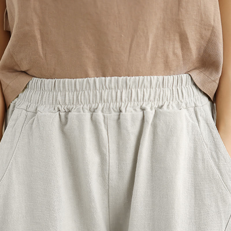Pantalones harem de mujer Buddha Stones Spring, talla 7-8, color liso, con bolsillos. - image 7