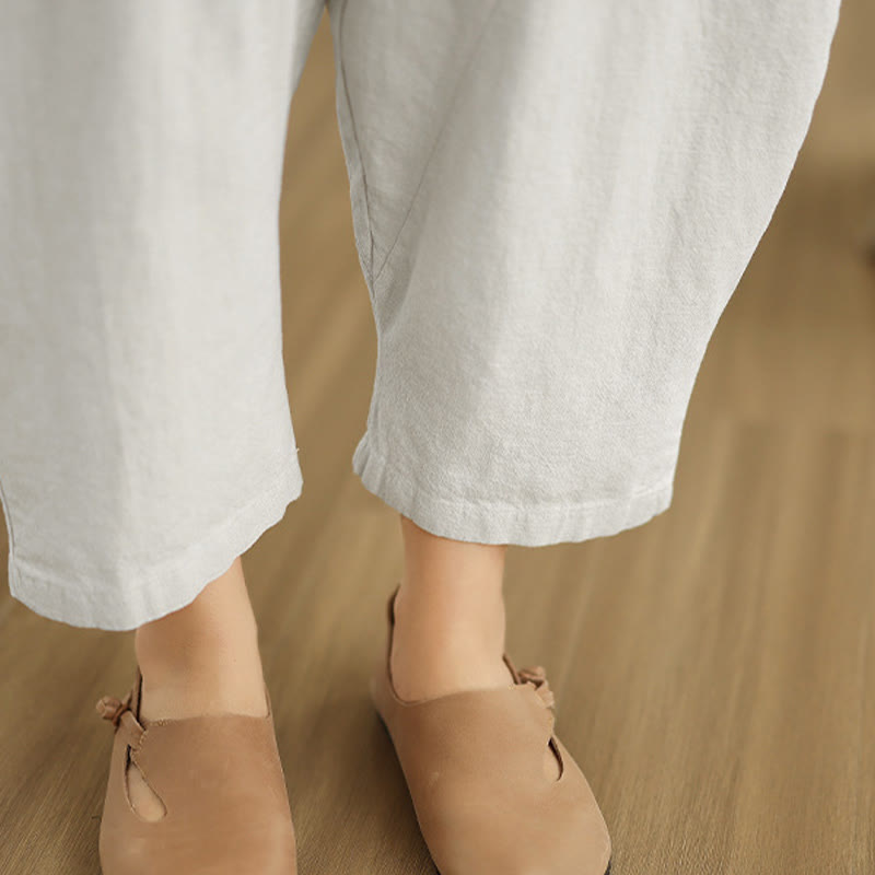 Pantalones harem de mujer Buddha Stones Spring, talla 7-8, color liso, con bolsillos. - image 11