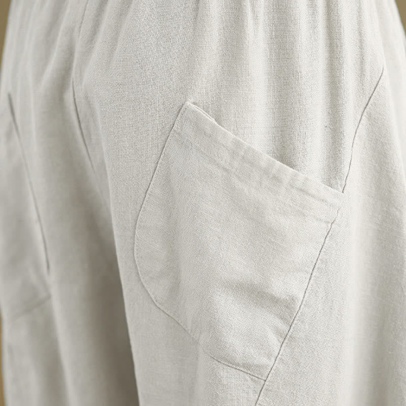 Pantalones harem de mujer Buddha Stones Spring, talla 7-8, color liso, con bolsillos. - image 9
