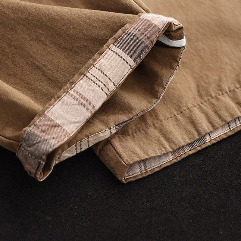 Pantalones harén de algodón con puños parcheados, informales, con bolsillos, para mujer - image 5