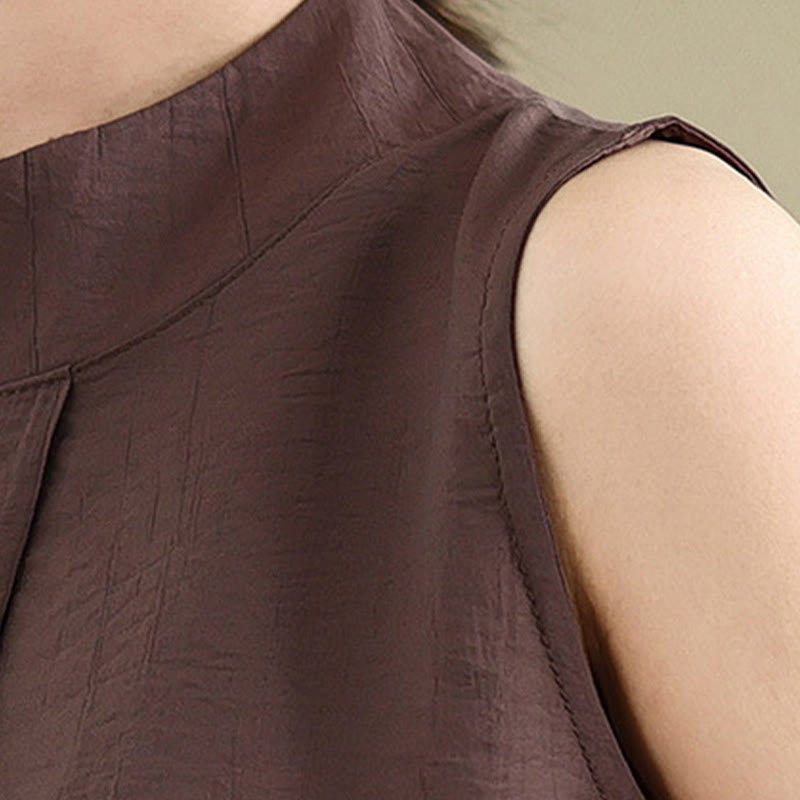 Chaleco sin mangas para mujer con cuello alto, diseño sencillo y espalda lisa, estampado de Buddha Stones. - image 8