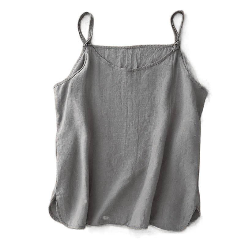 Chaleco de lino y algodón para mujer con diseño de correa ajustable y diseño de Buddha Stones de verano - image 19