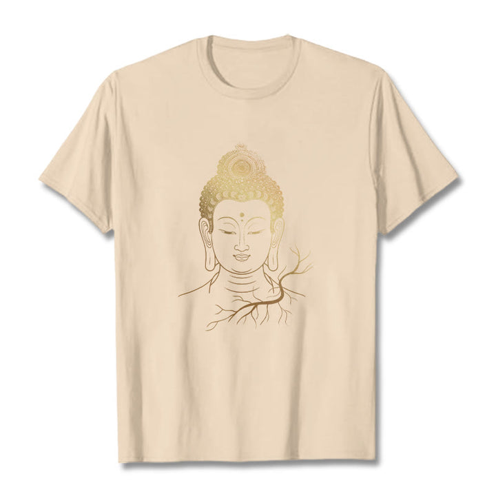 Camiseta con cabeza de Buddha Stones de Buda para meditación dorada - Sopa de mariscos - 2XL - image 9