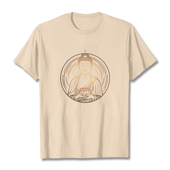 Camiseta con Buddha Stones dorado sosteniendo una flor de loto y piedras de Buda - Sopa de mariscos - 2XL - image 8