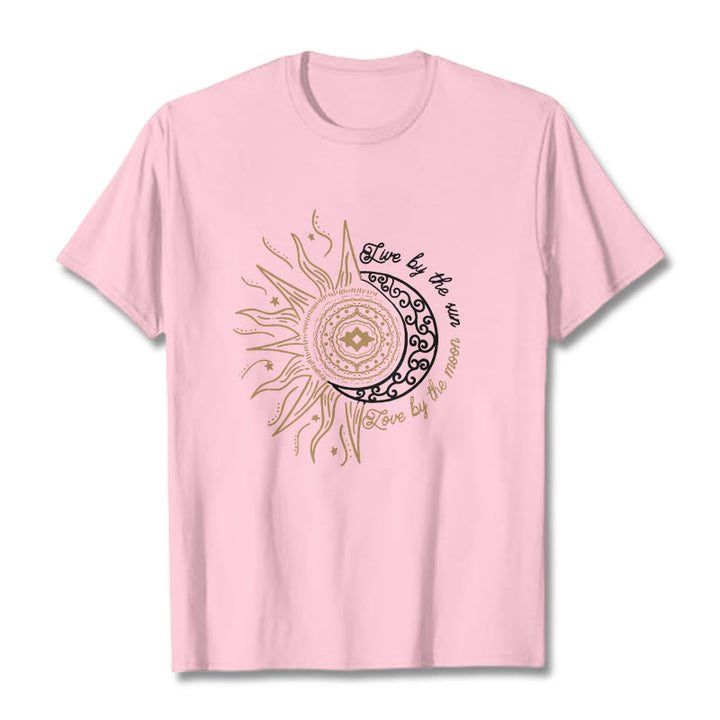 Camiseta " Buddha Stones, vive al sol, ama a la luna" - Rosa claro - 2XL - image 13