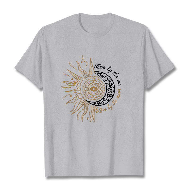 Camiseta " Buddha Stones, vive al sol, ama a la luna" - Gris claro - 2XL - image 19