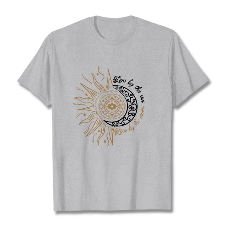 Camiseta " Buddha Stones, vive al sol, ama a la luna" - Gris claro - 2XL - image 19