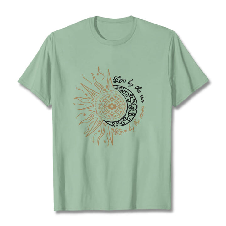 Camiseta " Buddha Stones, vive al sol, ama a la luna" - Verde pálido - 2XL - image 14