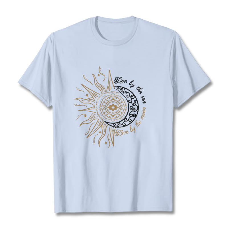 Camiseta " Buddha Stones, vive al sol, ama a la luna" - Cian claro - 2XL - image 19