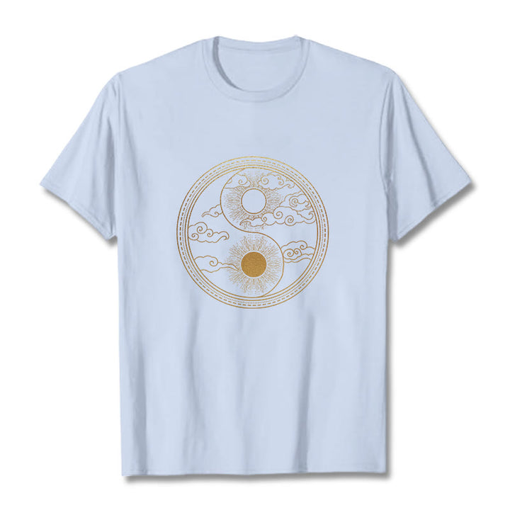 Camiseta con Buddha Stones, Yin Yang, sol y nubes auspiciosas - Cian claro - 2XL - image 12