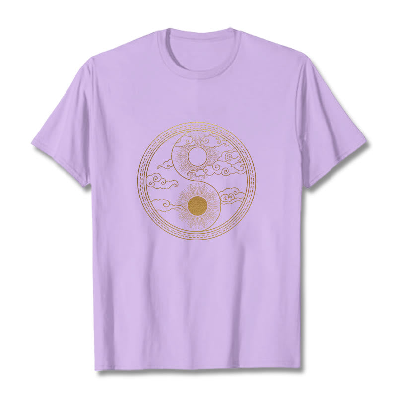 Camiseta con Buddha Stones, Yin Yang, sol y nubes auspiciosas - Ciruela - 2XL - image 18