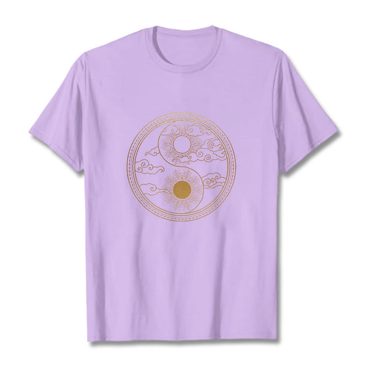 Camiseta con Buddha Stones, Yin Yang, sol y nubes auspiciosas - Ciruela - 2XL - image 18