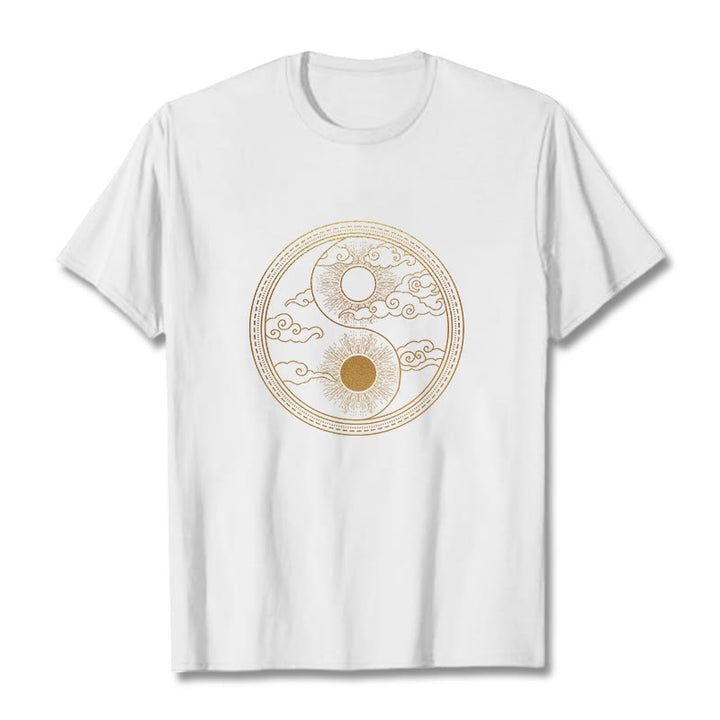 Camiseta con Buddha Stones, Yin Yang, sol y nubes auspiciosas - Blanco - 2XL - image 7