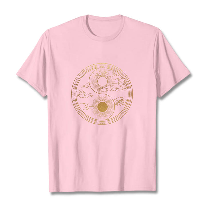 Camiseta con Buddha Stones, Yin Yang, sol y nubes auspiciosas - rosa claro - 2XL - image 16
