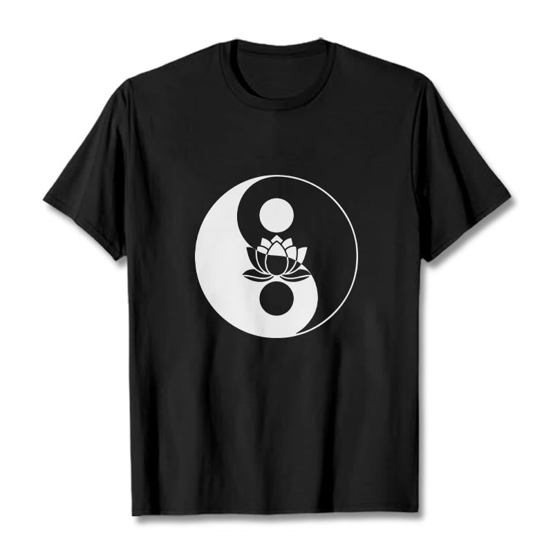Camiseta con Buddha Stones, flor de loto y yang - Negro - 2XL - image 5
