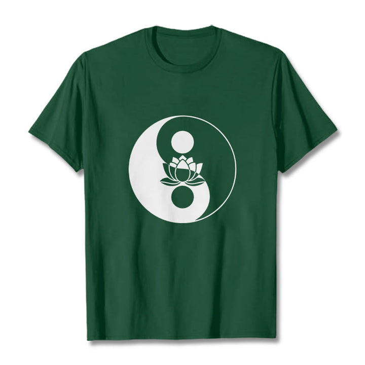 Camiseta con Buddha Stones, flor de loto y yang - Verde bosque - 2XL - image 11