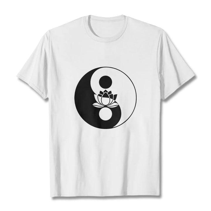 Camiseta con Buddha Stones, flor de loto y yang - Blanco - 2XL - image 1