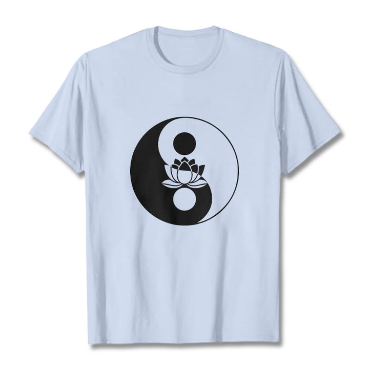 Camiseta con Buddha Stones, flor de loto y yang - Cian claro - 2XL - image 18