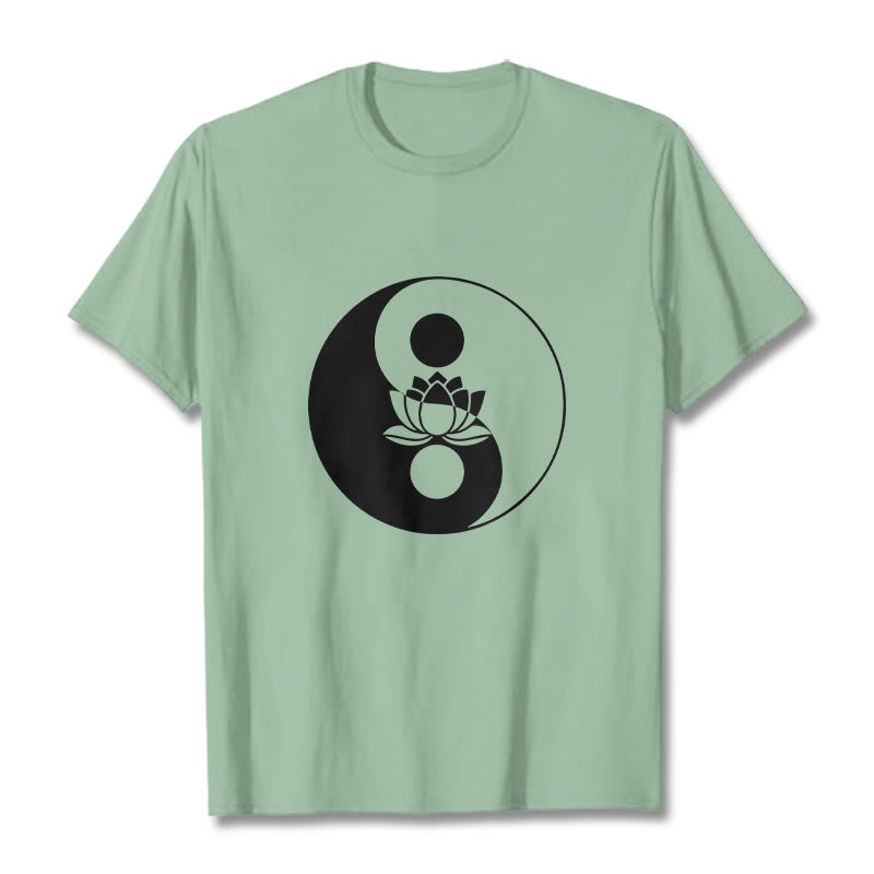Camiseta con Buddha Stones, flor de loto y yang - Verde pálido - 2XL - image 14