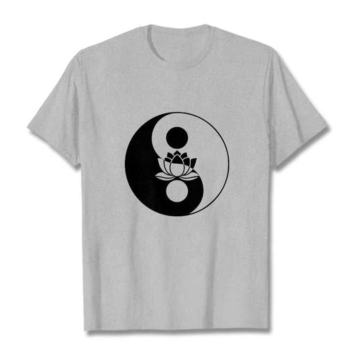 Camiseta con Buddha Stones, flor de loto y yang - Gris claro - 2XL - image 20