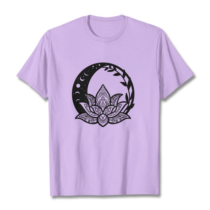 Camiseta con Buddha Stones, flor de loto, sol, luna y vides entrelazadas - Ciruela - 2XL - image 16