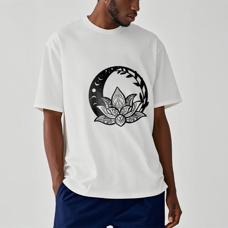 Camiseta con Buddha Stones, flor de loto, sol, luna y vides entrelazadas - image 2
