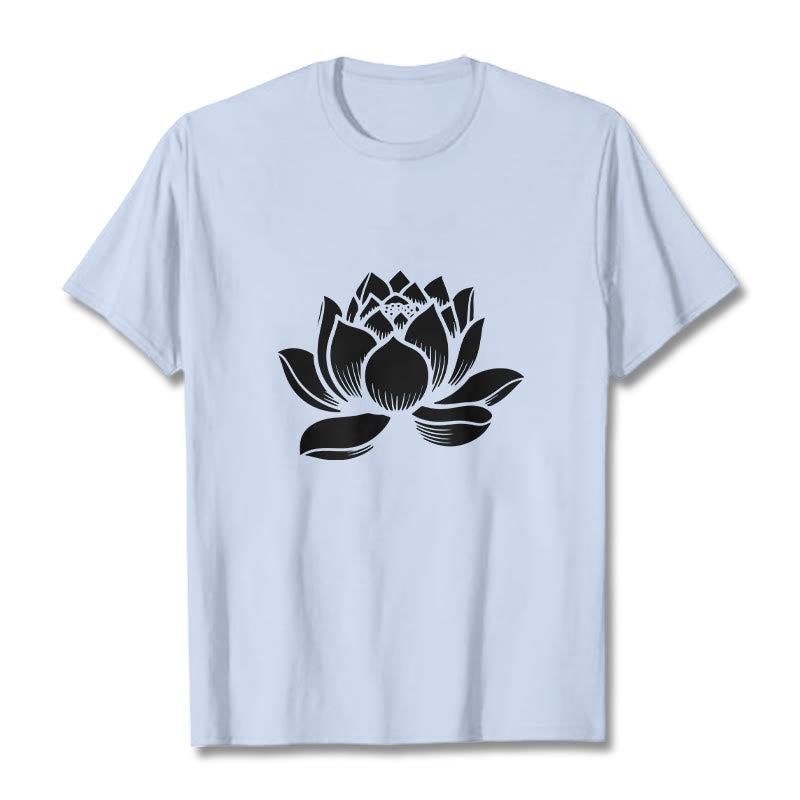 Camiseta con diseño de flor de loto y Buddha Stones - Cian claro - 2XL - image 18