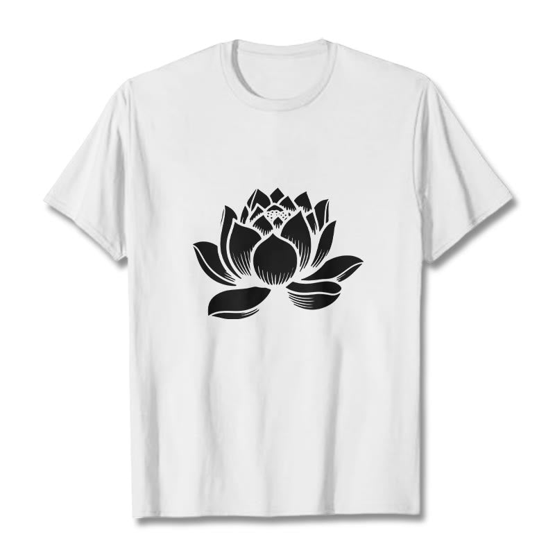 Camiseta con diseño de flor de loto y Buddha Stones - Blanco - 2XL - image 7