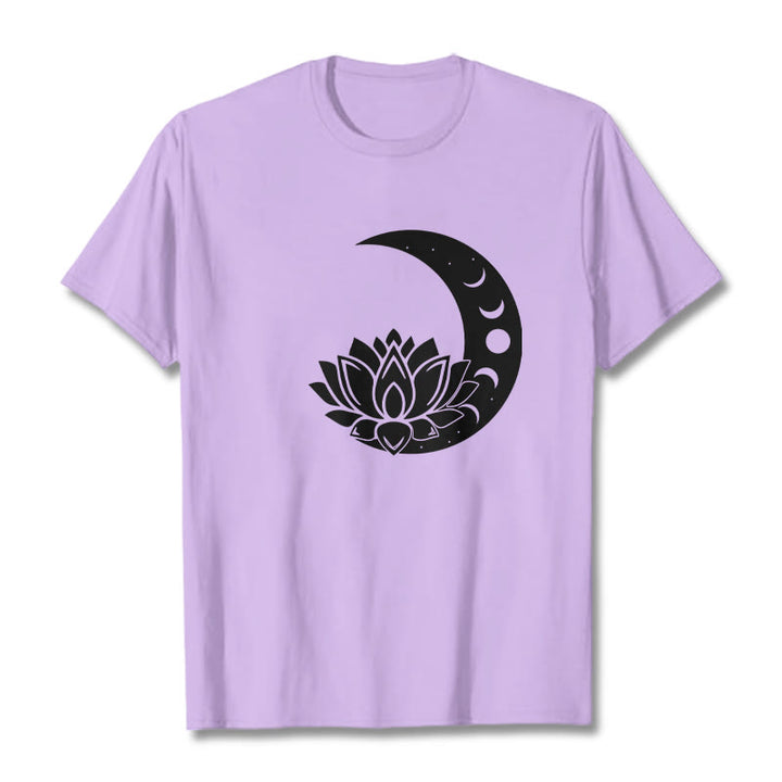 Camiseta con Buddha Stones, luna creciente, flor de loto y sol - Ciruela - 2XL - image 17