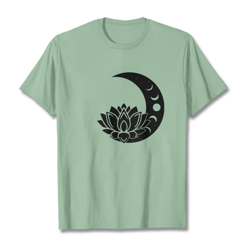 Camiseta con Buddha Stones, luna creciente, flor de loto y sol - Verde pálido - 2XL - image 14