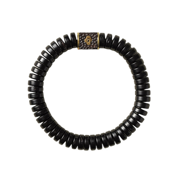Pulsera positiva de nubes auspiciosas con cáscara de coco tibetana y Buddha Stones