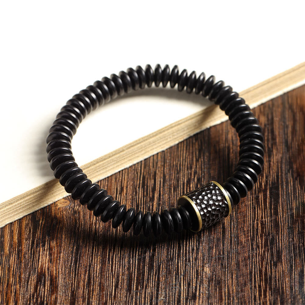 Pulsera positiva de nubes auspiciosas con cáscara de coco tibetana y Buddha Stones