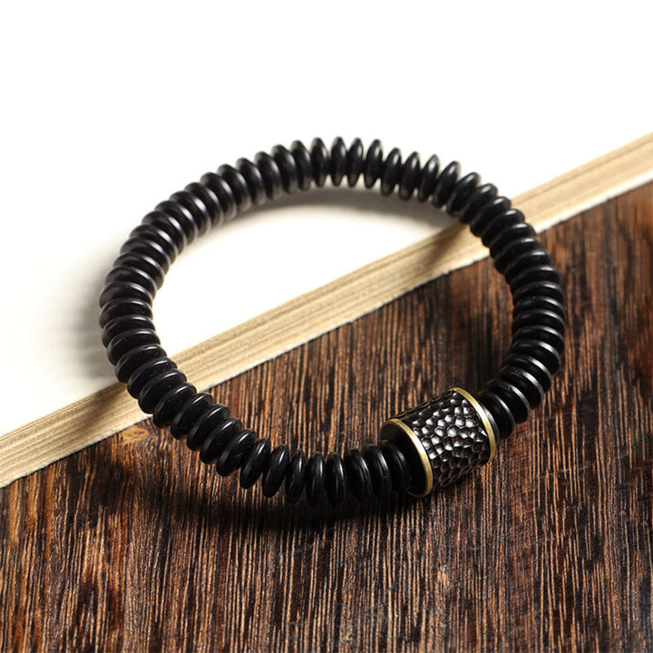 Pulsera positiva de nubes auspiciosas con cáscara de coco tibetana y Buddha Stones