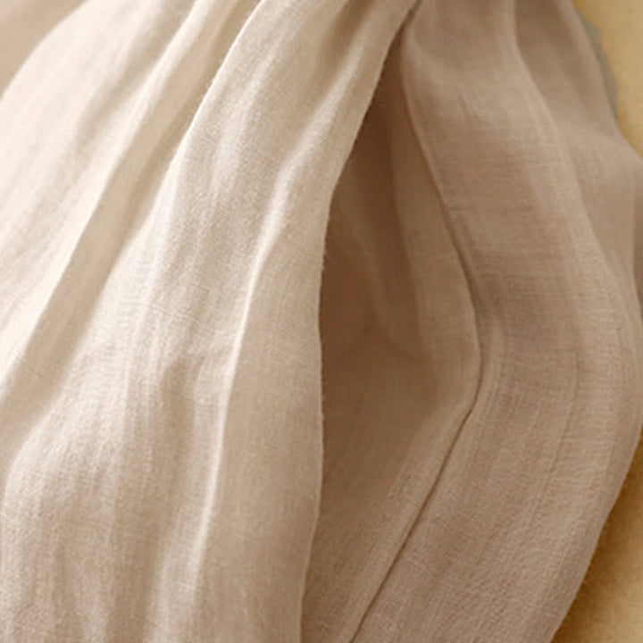 Pantalones anchos de lino y algodón para mujer con cintura elástica y bordado geométrico de Buddha Stones y bolsillos. - image 14