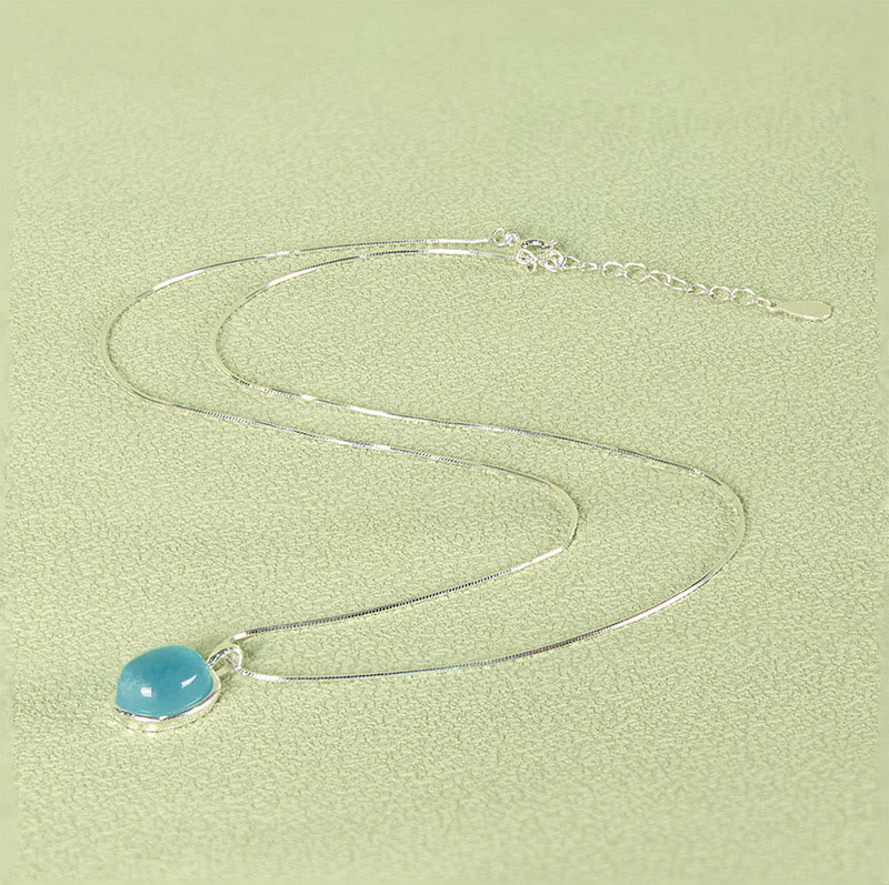 Collar con colgante de cadena de clavícula curativa con aguamarina y Buddha Stones en plata de ley 925