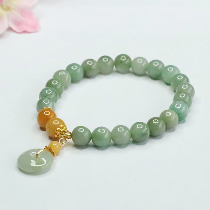 Pulsera de prosperidad y abundancia con cuentas de jade y Buddha Stones