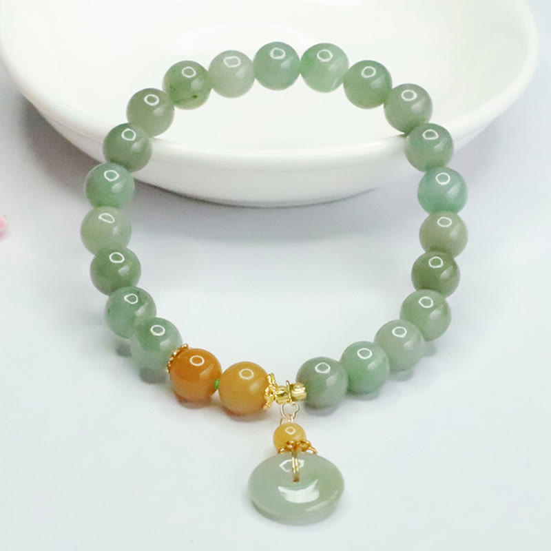 Pulsera de prosperidad y abundancia con cuentas de jade y Buddha Stones