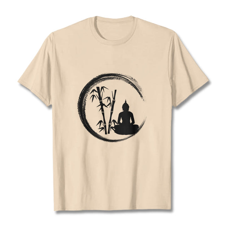 Camiseta con estatua de Buddha Stones Zen de Buda sentado y meditación de bambú - Sopa de mariscos - 2XL - image 9