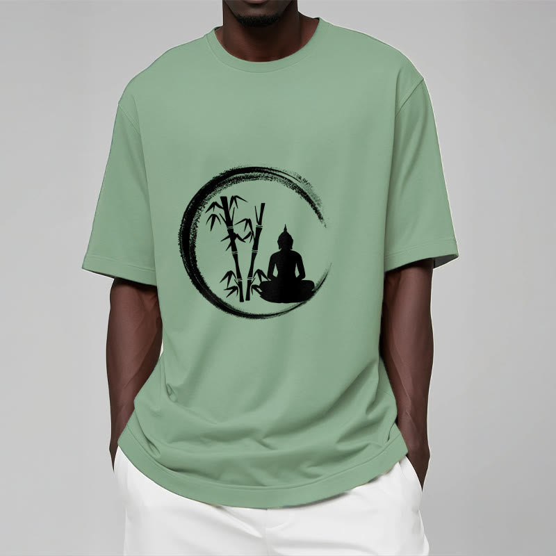 Camiseta con estatua de Buddha Stones Zen de Buda sentado y meditación de bambú - image 16
