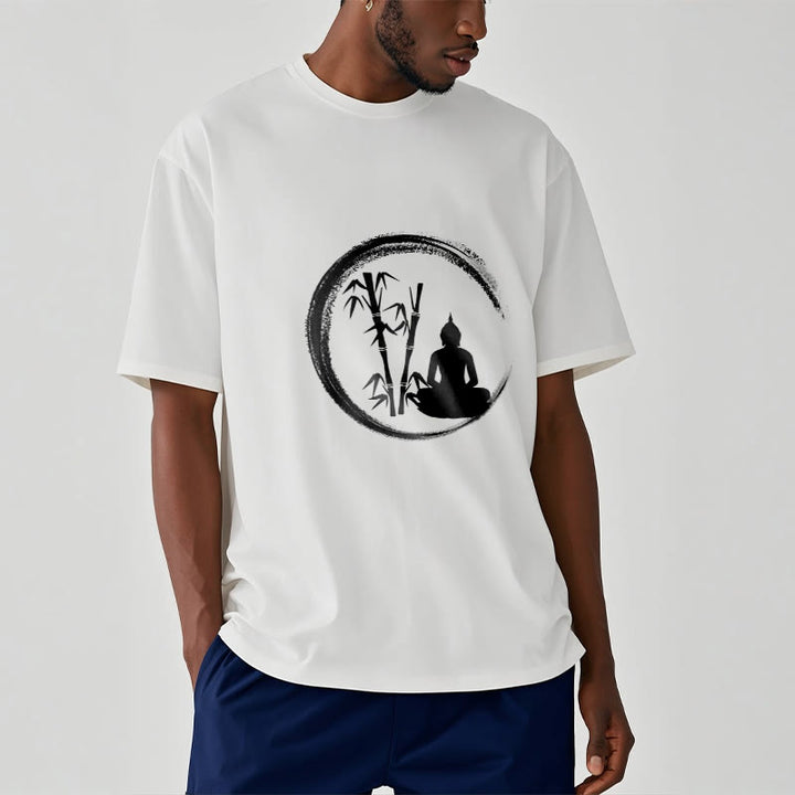 Camiseta con estatua de Buddha Stones Zen de Buda sentado y meditación de bambú - image 8