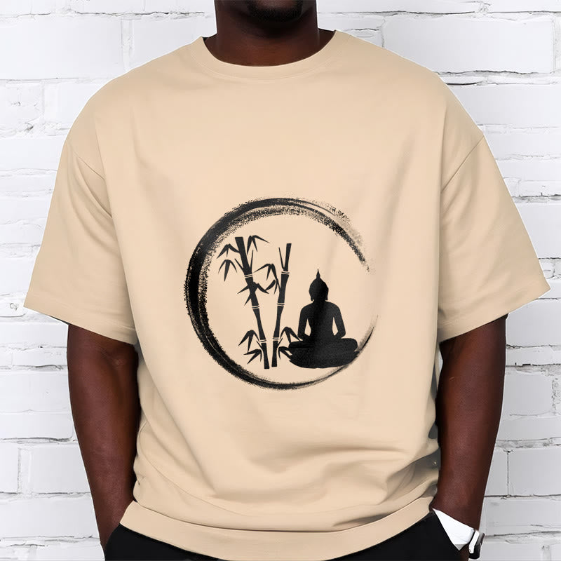 Camiseta con estatua de Buddha Stones Zen de Buda sentado y meditación de bambú - image 9