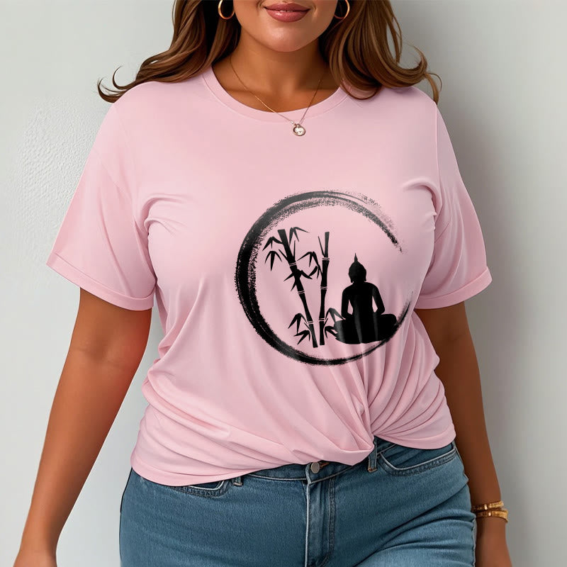Camiseta con estatua de Buddha Stones Zen de Buda sentado y meditación de bambú - image 13