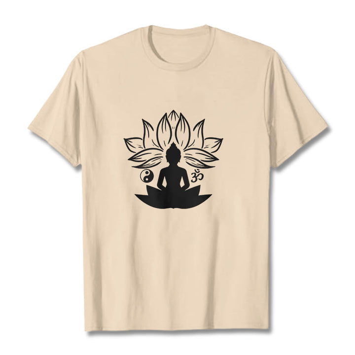 Camiseta con Buddha Stones, Om, Yin Yang, estatua de Buda sentado en loto, meditación - Sopa de mariscos - 2XL - image 8