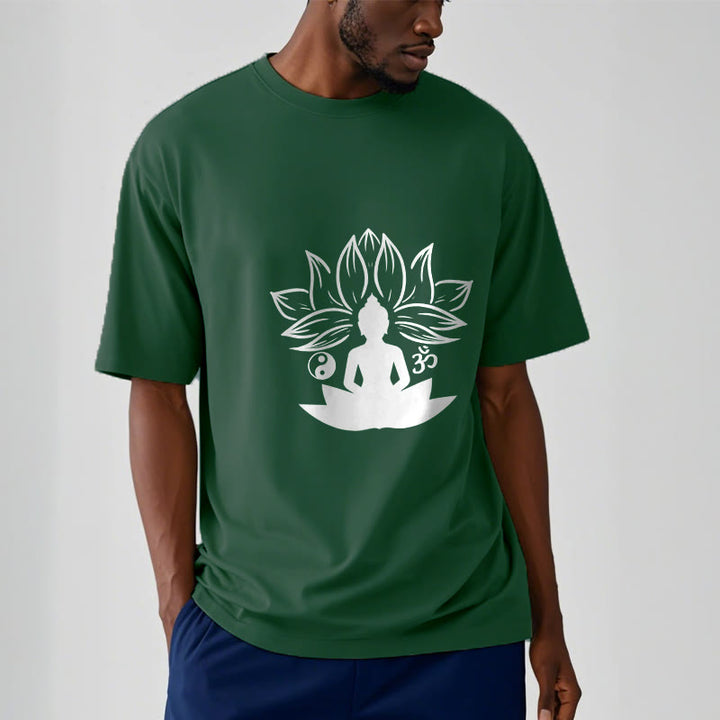 Camiseta con Buddha Stones, Om, Yin Yang, estatua de Buda sentado en loto, meditación - image 12